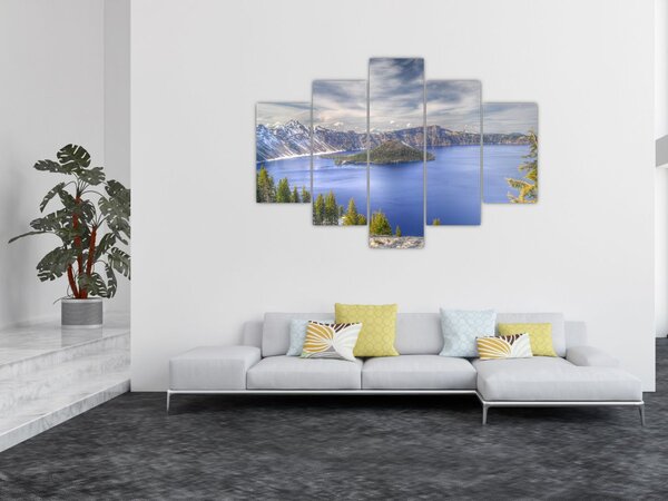 Obraz horského jazera (150x105 cm)