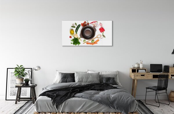 Obraz na skle Lyžica paradajky petržlen 100x50 cm 2 Prívesky