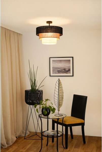 Brilagi -Prisadený luster ASPEN LUNETA 1xE27/15W/230V pr. 45 čierna/béžová/krémová