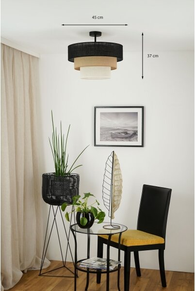 Brilagi -Prisadený luster ASPEN LUNETA 1xE27/15W/230V pr. 45 čierna/béžová/krémová