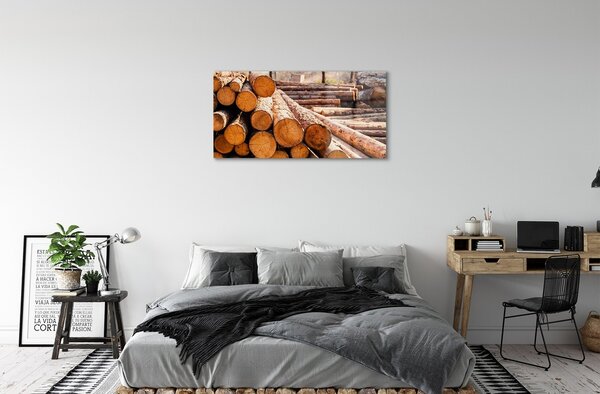 Obraz na skle Drevené guličky 100x50 cm 2 Prívesky