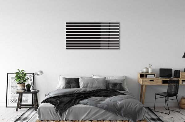 Sklenený obraz Pravidelné čierne pruhy 100x50 cm 2 Prívesky