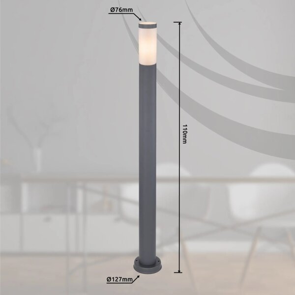 Globo 3159A - Vonkajšia lampa BOSTON 1xE27/60W/230V IP44 110 cm antracit