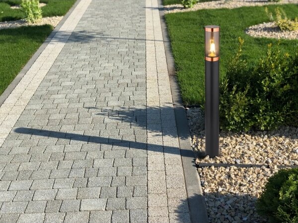 Globo 31588BC - Vonkajšia lampa BOSTON 1xE27/23W/230V IP44 80 cm čierna/meď