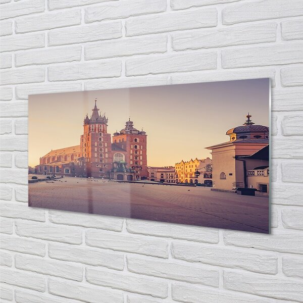 Sklenený obraz Krakow kostol svitania 100x50 cm 2 Prívesky