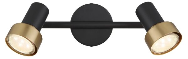 Globo 57917-2G - Bodové svietidlo MASON 2xGU10/25W/230V čierna/zlatá