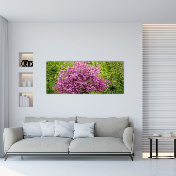 Obraz rozkvitnutého stromu na lúke (120x50 cm)