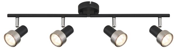 Globo 57917-4N - Bodové svietidlo MASON 4xGU10/25W/230V čierna/strieborná