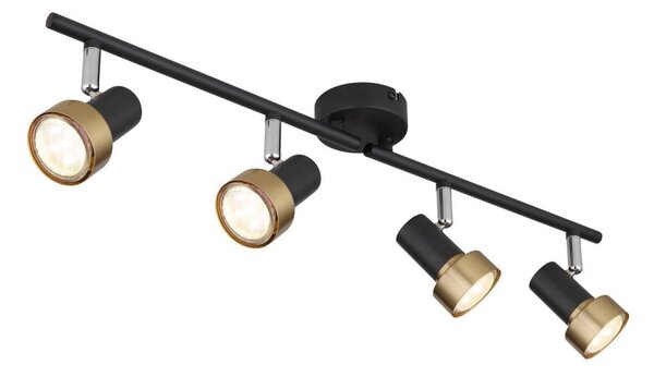 Globo 57917-4G - Bodové svietidlo MASON 4xGU10/25W/230V čierna/zlatá