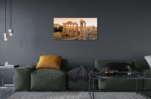 Sklenený obraz Rím Roman Forum svitania 100x50 cm 2 Prívesky