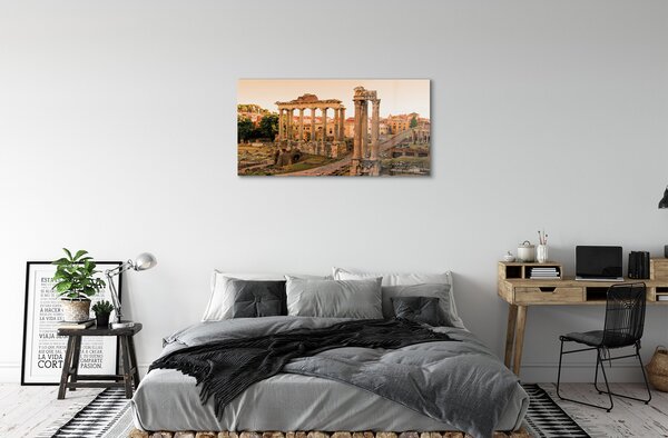 Sklenený obraz Rím Roman Forum svitania 100x50 cm 2 Prívesky