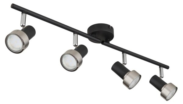 Globo 57917-4N - Bodové svietidlo MASON 4xGU10/25W/230V čierna/strieborná
