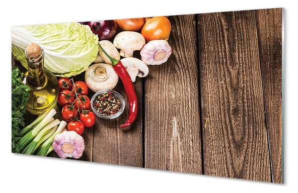 Obraz na skle Olivový korenie cibuľa cesnak 100x50 cm 2 Prívesky