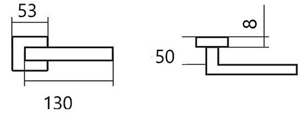 Dverové kovanie TWIN LEKO CUBOID HR H 1682 KOV (E EN 1906 tř. 3), kľučka-kľučka, Otvor pre obyčajný kľúč BB, Twin E (nerez matná)
