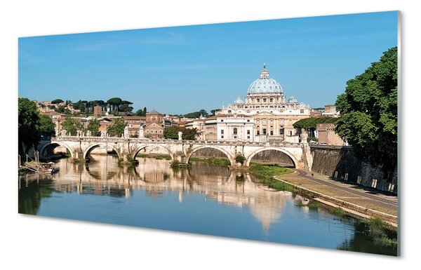 Sklenený obraz Rome River mosty 120x60 cm 2 Prívesky