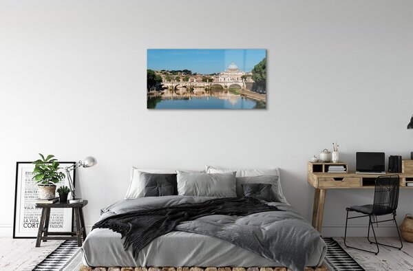 Sklenený obraz Rome River mosty 100x50 cm 2 Prívesky