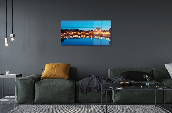 Sklenený obraz Rome River mosty západ slnka 100x50 cm 2 Prívesky