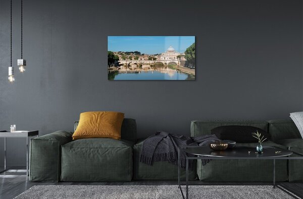 Sklenený obraz Rome River mosty 100x50 cm 2 Prívesky