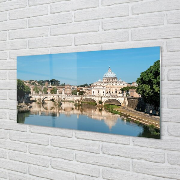 Sklenený obraz Rome River mosty 100x50 cm 2 Prívesky