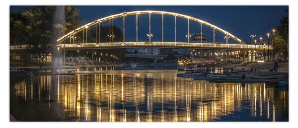 Obraz mosta s fontánou (120x50 cm)
