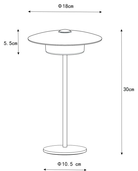 Globo 21024G-LED Nab. dotyk. stol. lampa KYLER LED/3W/3,7V 1800/2700/3000K šedá