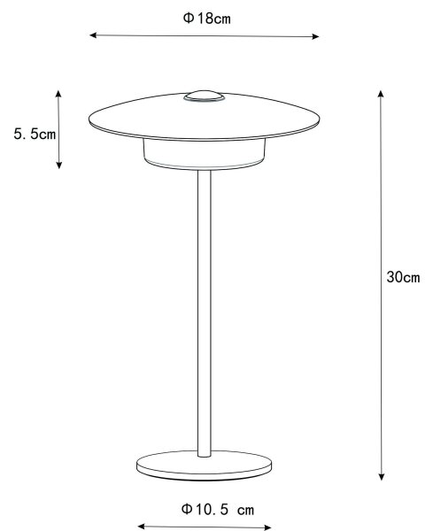 Globo 21024W-LED Nab. dotyk. stol. lampa KYLER LED/3W/3,7V 1800/2700/3000K biela