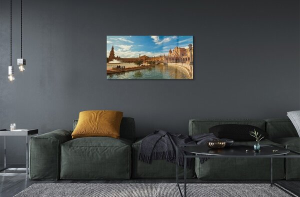 Sklenený obraz architektúra Spain Old Market 100x50 cm 2 Prívesky