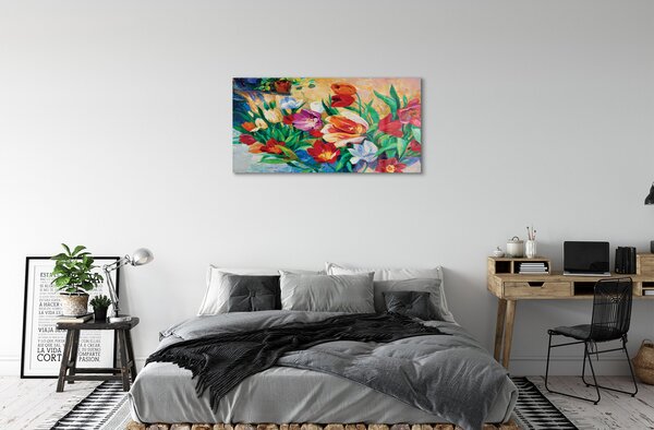 Obraz na skle kvety 100x50 cm 2 Prívesky