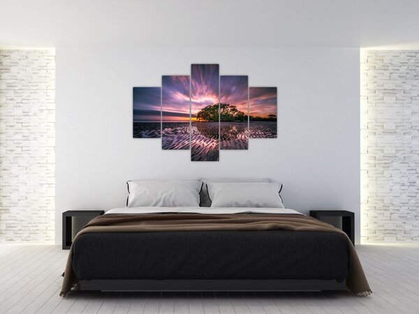 Obraz stromu na pláži (150x105 cm)