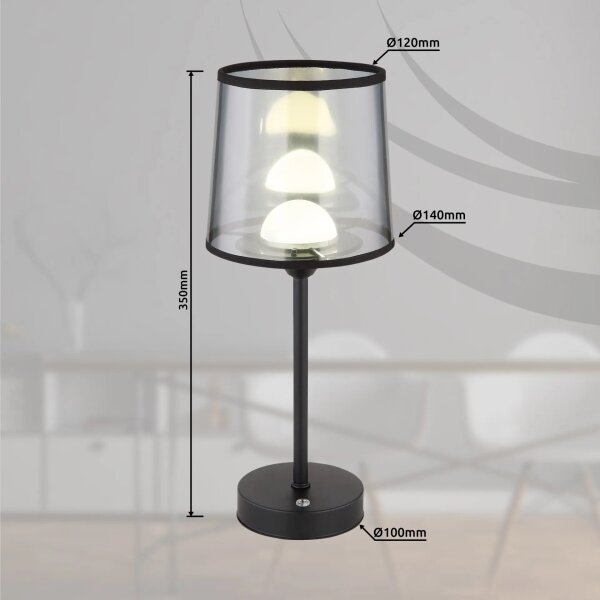Globo 21008S - LED Stmiev. stolná lampa LUNKI LED/2,5W/3,7V 2700/4000/6500K čierna