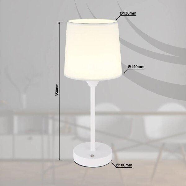 Globo 21008W - LED Stmiev. stolná lampa LUNKI LED/2,5W/3,7V 2700/4000/6500K biela
