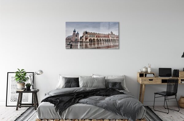Sklenený obraz Krakow kostol Cloth dážď 100x50 cm 2 Prívesky
