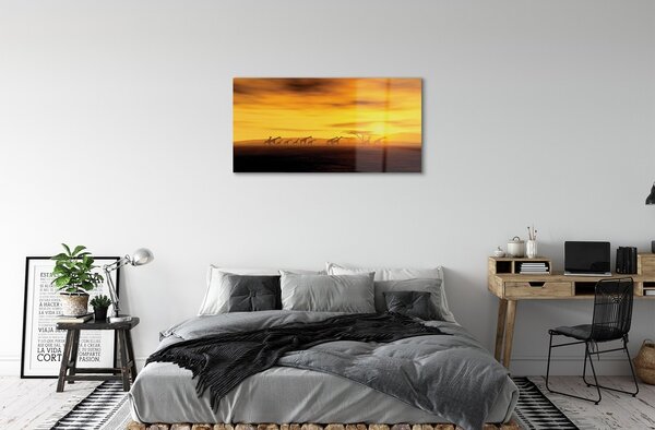 Obraz na skle Strom mraky neba žirafa 100x50 cm 2 Prívesky