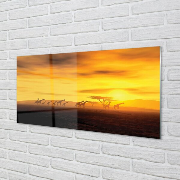 Obraz na skle Strom mraky neba žirafa 100x50 cm 2 Prívesky