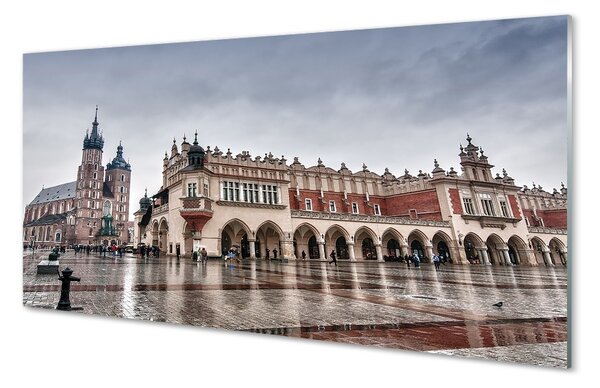 Sklenený obraz Krakow kostol Cloth dážď 100x50 cm 2 Prívesky