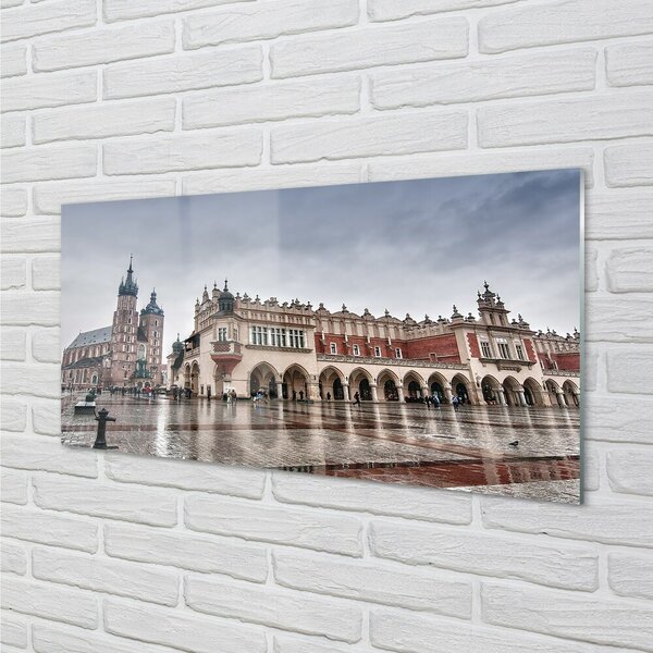 Sklenený obraz Krakow kostol Cloth dážď 100x50 cm 2 Prívesky