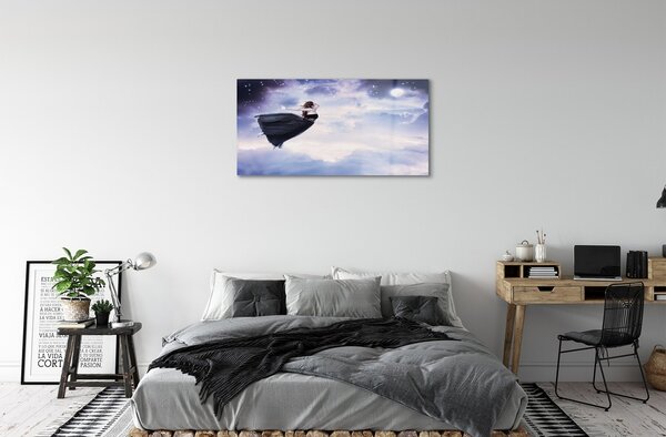 Sklenený obraz Víla neba mraky polmesiac 100x50 cm 2 Prívesky