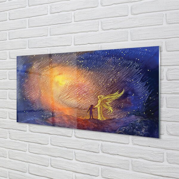 Obraz na skle man sky 100x50 cm 2 Prívesky