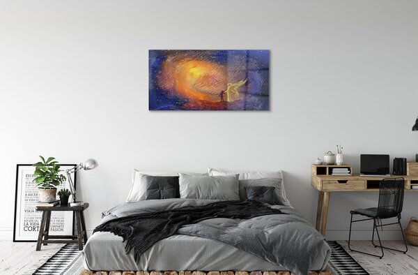 Obraz na skle man sky 100x50 cm 2 Prívesky