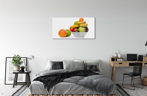 Obraz na skle Ovocie v miske 100x50 cm 2 Prívesky