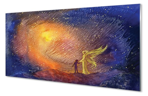 Obraz na skle man sky 100x50 cm 2 Prívesky
