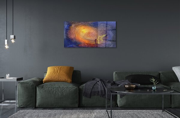 Obraz na skle man sky 100x50 cm 2 Prívesky