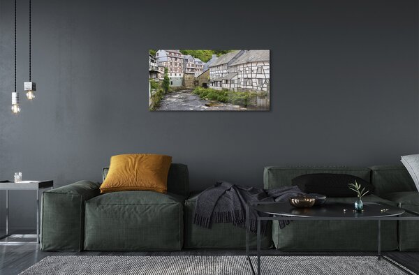 Sklenený obraz Germany Staré budovy River 100x50 cm 2 Prívesky