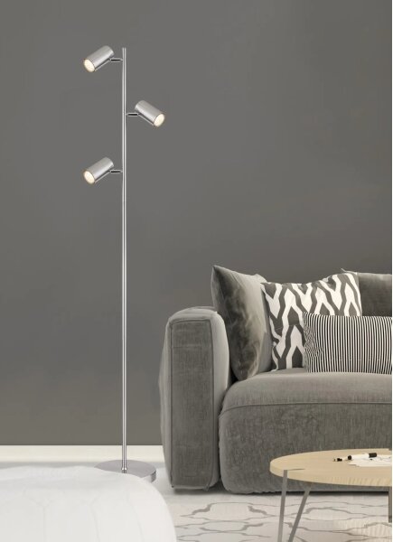Globo 57910S - Stojacia lampa ROBBY 3xGU10/5W/230V matný chróm
