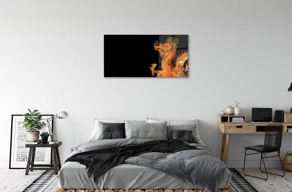 Sklenený obraz Japonský zlatý drak 100x50 cm 2 Prívesky