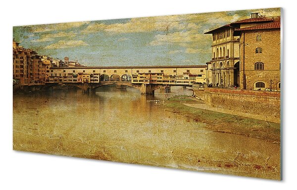 Sklenený obraz Italy River Mosty budovy 100x50 cm 2 Prívesky
