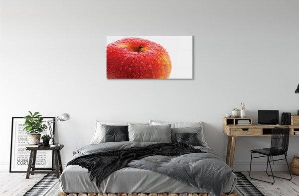Obraz na skle Kvapôčky vody na jablko 100x50 cm 2 Prívesky