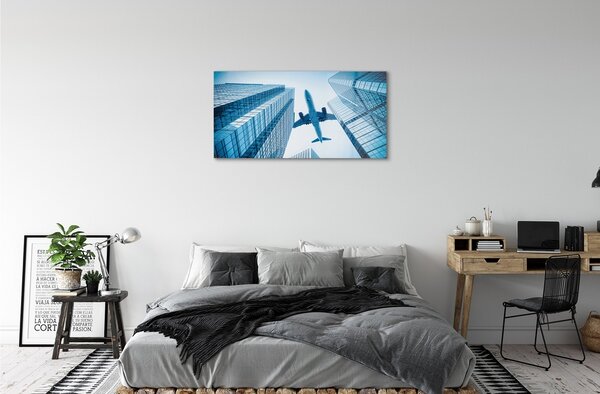 Obraz na skle Budovy letún neba 100x50 cm 2 Prívesky