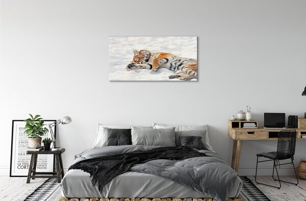 Sklenený obraz Tiger winter 100x50 cm 2 Prívesky