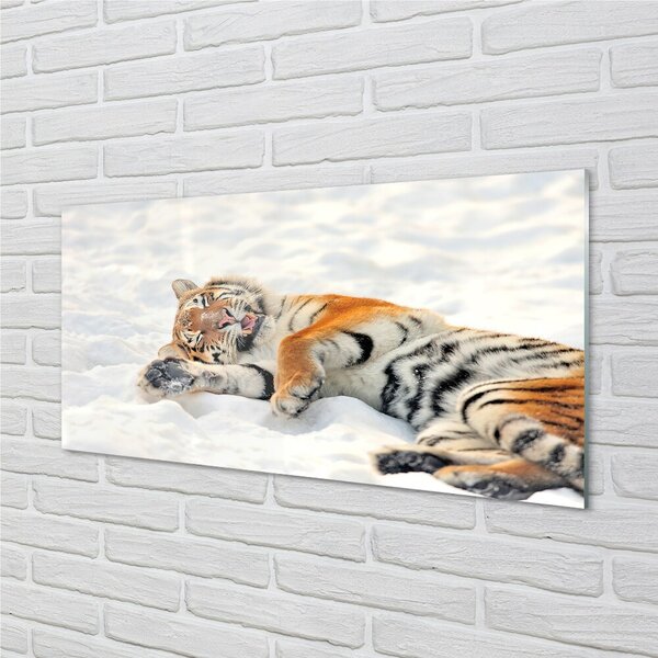 Sklenený obraz Tiger winter 100x50 cm 2 Prívesky